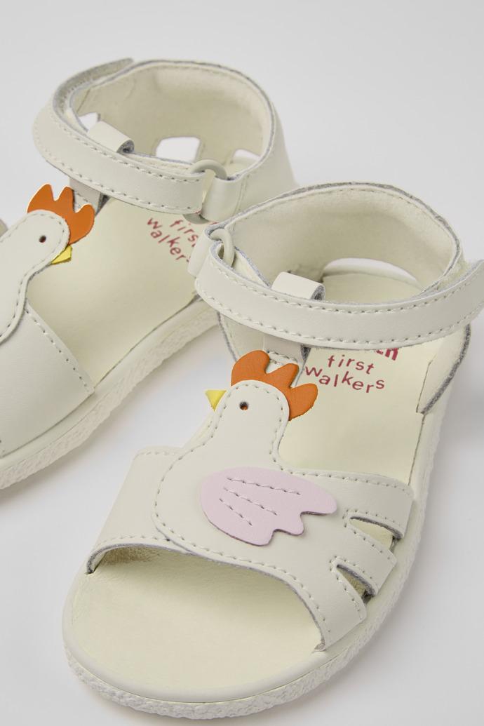 Miko White, pink, and yellow leather sandals by CAMPER