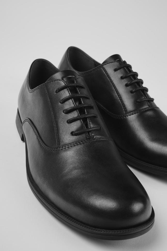 Mil Black leather lace-up shoes for women by CAMPER