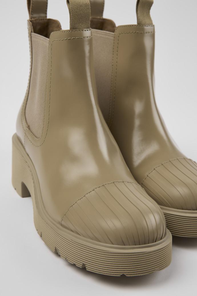 Milah Beige leather Chelsea boots for women by CAMPER