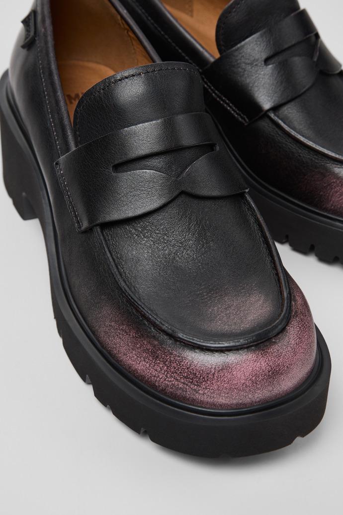Milah Black Leather Moccasins for Women. by CAMPER