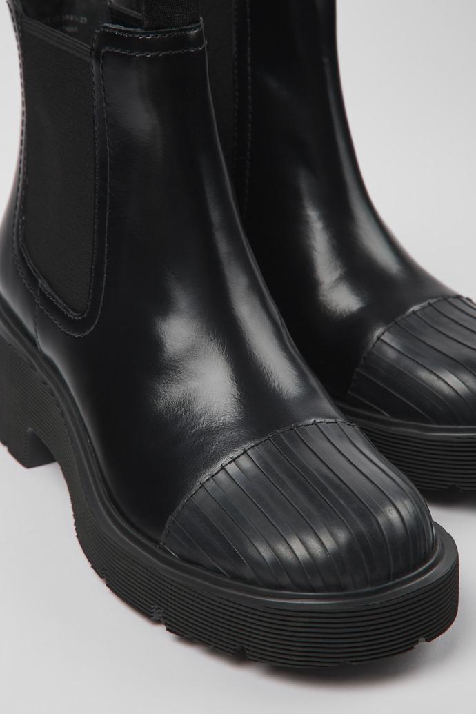 Milah Black leather Chelsea boots for women by CAMPER