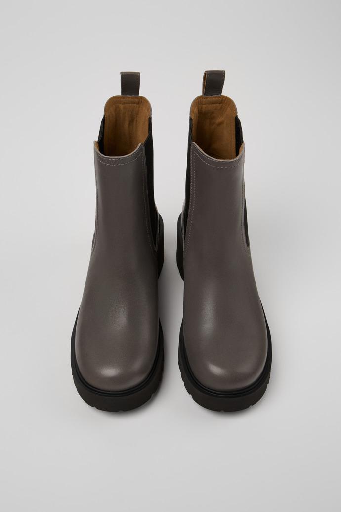 Milah Gray Leather Ankle Boots for Women by CAMPER