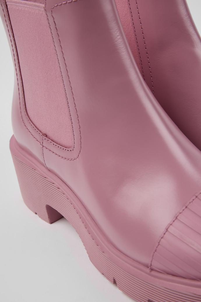 Milah Pink leather Chelsea boots for women by CAMPER
