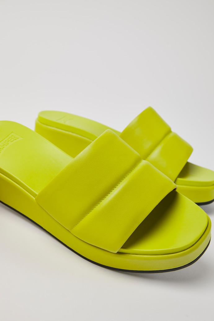 Misia Green leather sandals for women by CAMPER