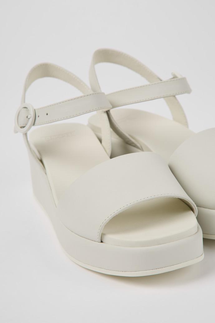 Misia White leather sandals for women by CAMPER