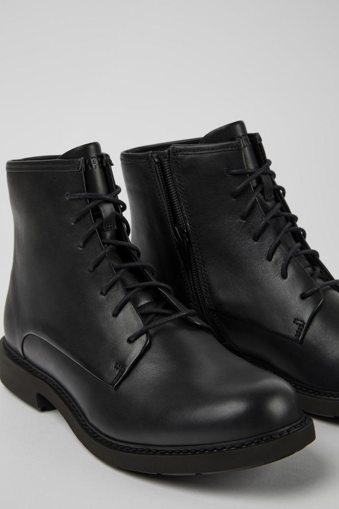 Neuman Black Leather Mid Boots for Women. by CAMPER