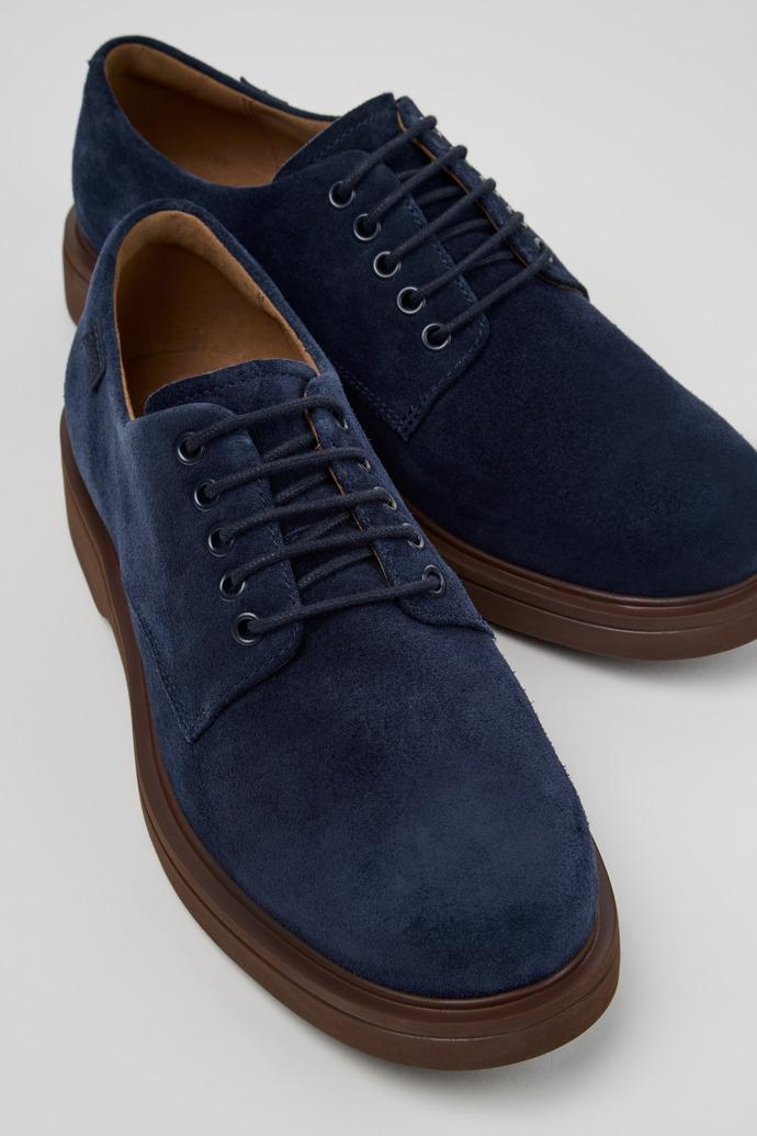 Norman Blue Suede Leather Shoes for Men. by CAMPER