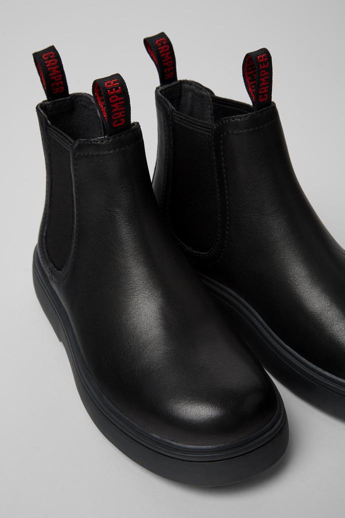 Norte Black Leather Ankle Boots for Kids. by CAMPER