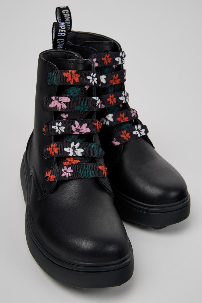Norte Black Leather Ankle Boots for Kids. by CAMPER