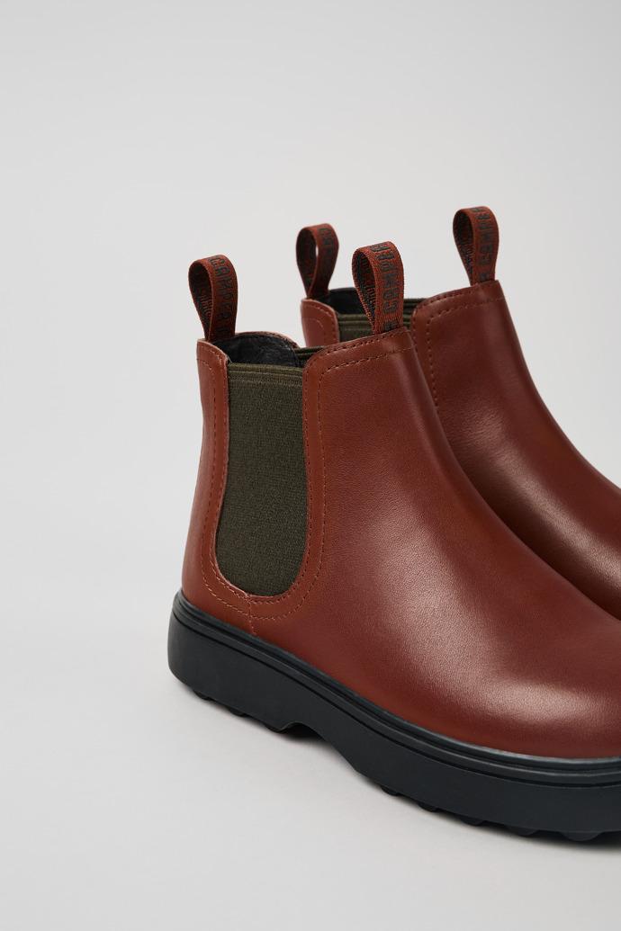 Norte Brown-red leather boots for kids by CAMPER