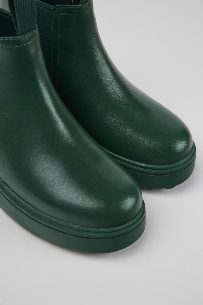 Norte Green leather Chelsea boots  for kids by CAMPER