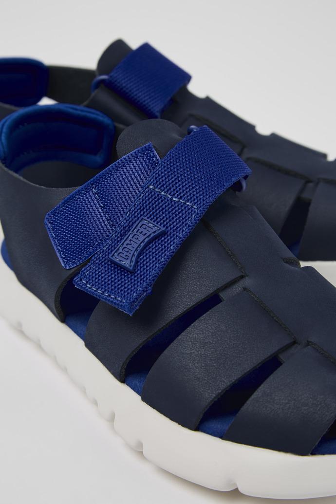 Oruga Blue Leather/Textile Sandal by CAMPER