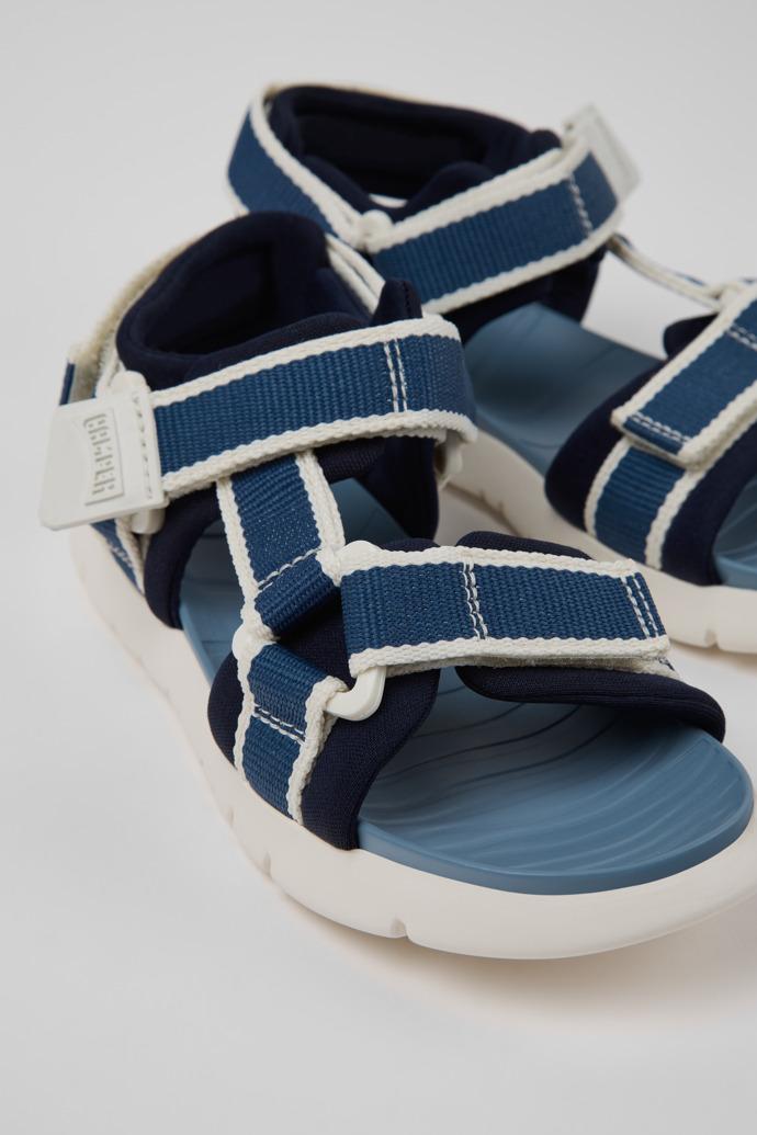 Oruga Blue Textile and Leather Sandals for kids. by CAMPER