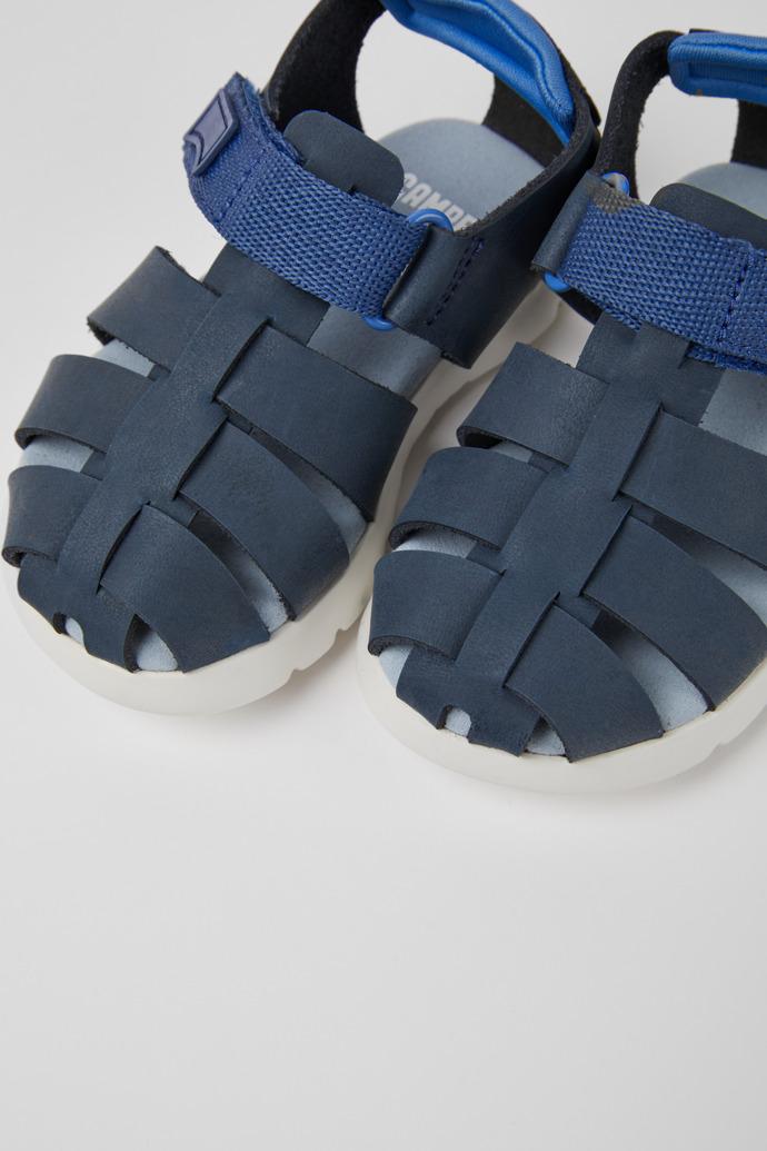 Oruga Blue leather and textile sandals by CAMPER