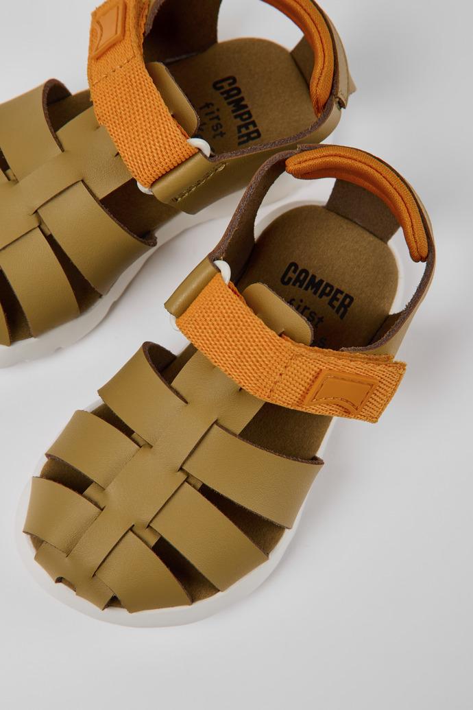 Oruga Brown leather sandals by CAMPER