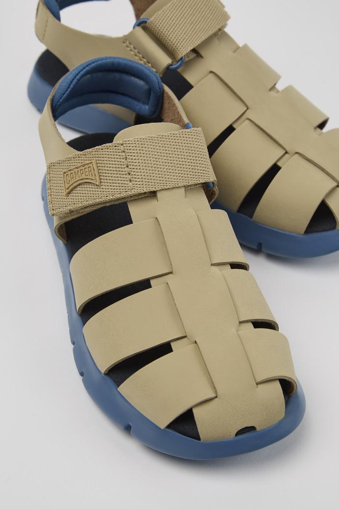 Oruga Multicolor Leather and Textile Closed Sandals for Kids. by CAMPER
