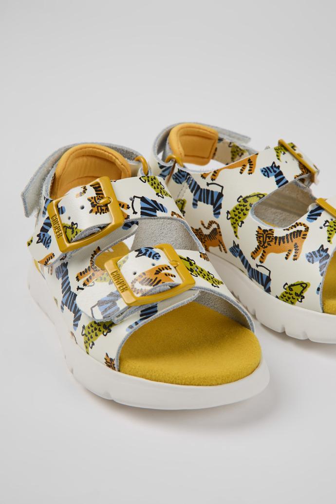 Oruga Multicolored leather sandals for kids by CAMPER