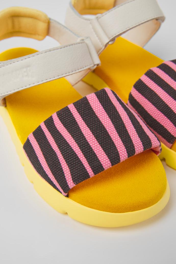 Oruga Multicolored textile and leather sandals for kids by CAMPER