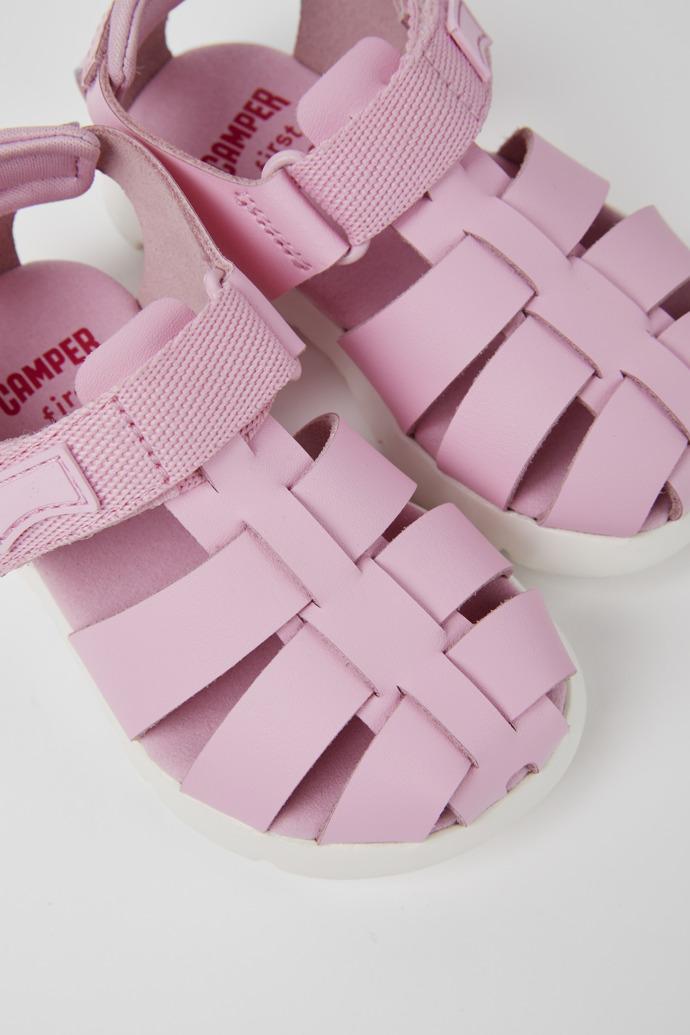 Oruga Pink leather and textile sandals by CAMPER