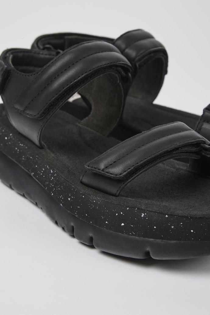 Oruga Up Black leather sandals for women by CAMPER
