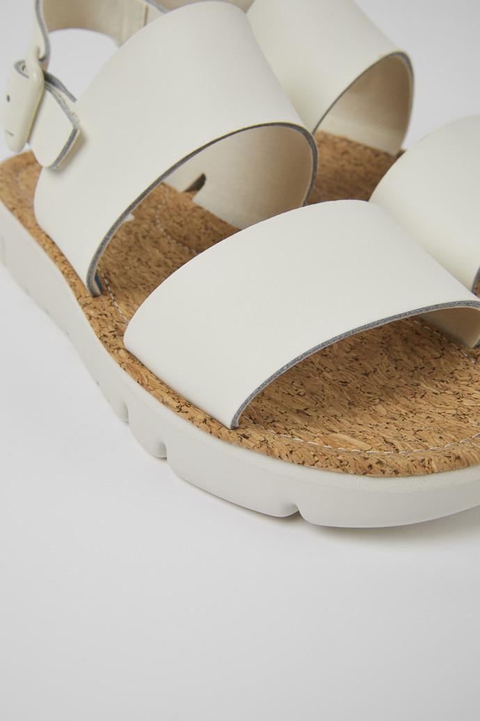 Oruga White leather sandals for women by CAMPER