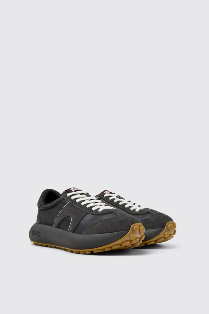 Pelotas Athens Black and Gray Leather and Nubuck Sneakers for Women. by CAMPER