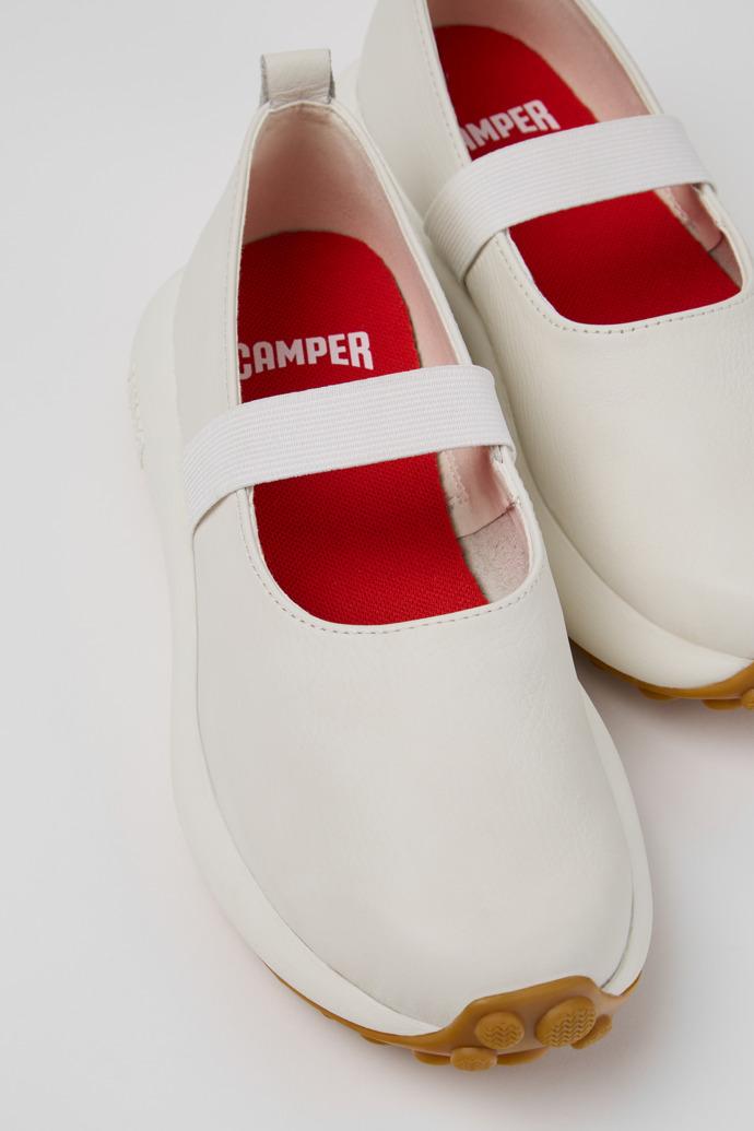 Pelotas Athens White Leather Moccasins/Ballerinas for Women. by CAMPER