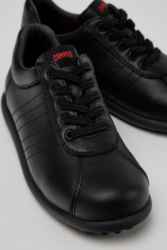 Pelotas Black Leather Shoes for Children. by CAMPER