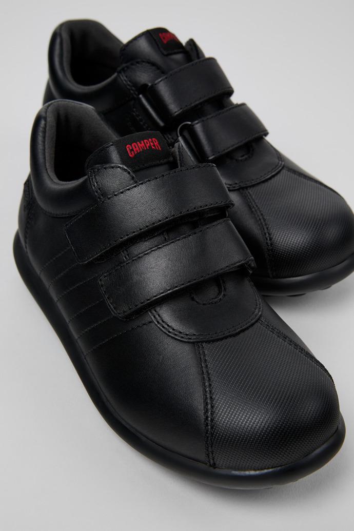 Pelotas Black Leather Shoes for Kids. by CAMPER