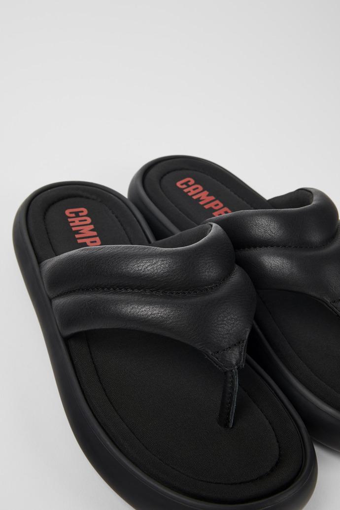Pelotas Flota Black Leather Flip-Flop for Women by CAMPER