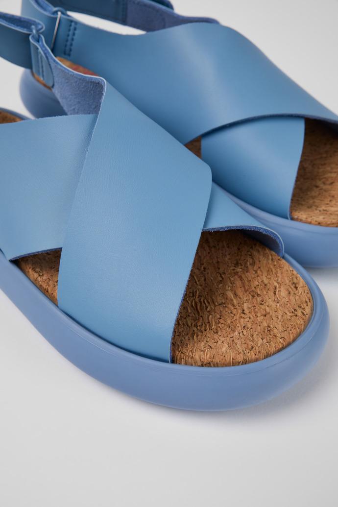 Pelotas Flota Blue Leather Cross-strap Sandal for Women by CAMPER