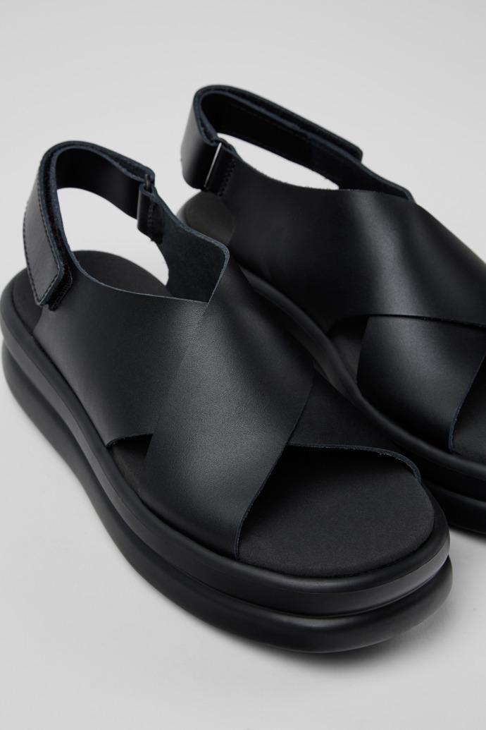 Pelotas Flota Up Black Leather Sandals for Women. by CAMPER