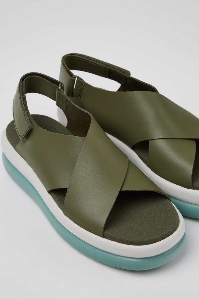 Pelotas Flota Up Green Leather Sandals for Women. by CAMPER