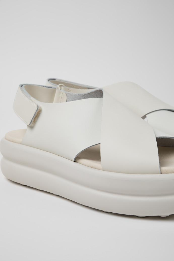 Pelotas Flota Up White Leather Sandals for Women. by CAMPER