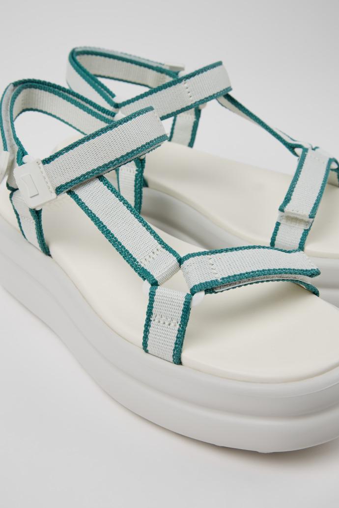 Pelotas Flota Up White and Green Textile Sandals for Women. by CAMPER Pelotas Flota Up White and Green Textile Sandals for Women. by CAMPER
