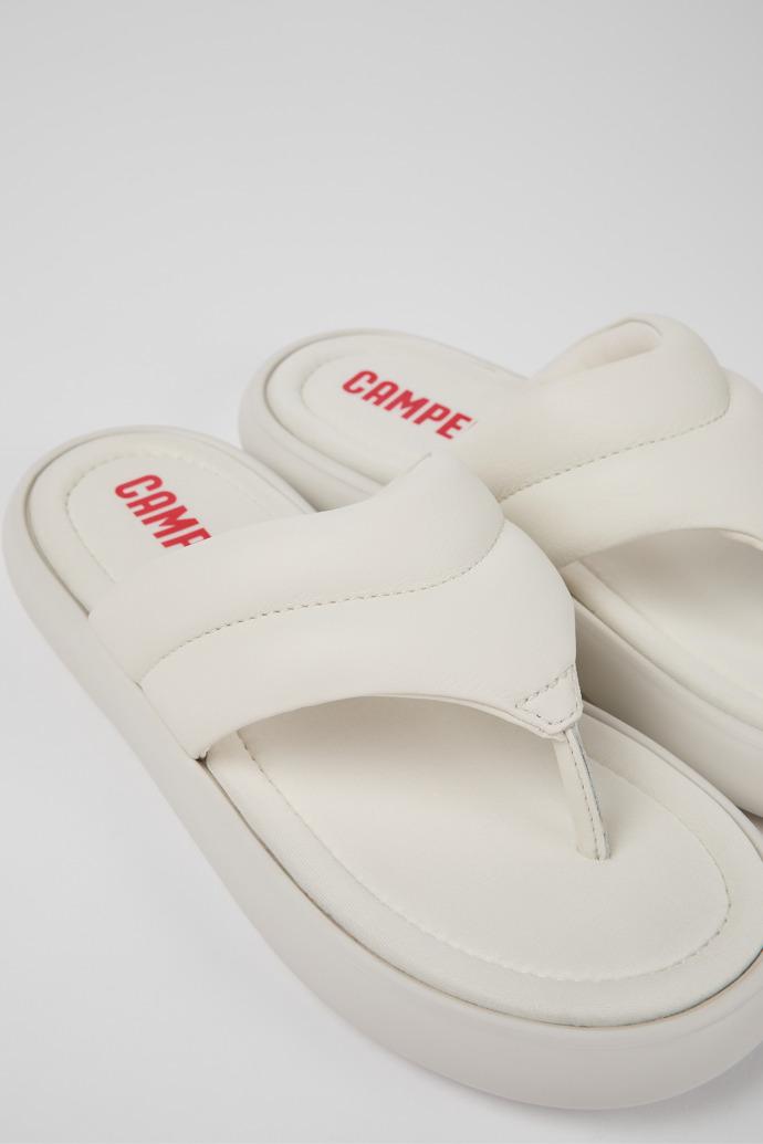 Pelotas Flota White Leather Flip-Flop for Women by CAMPER