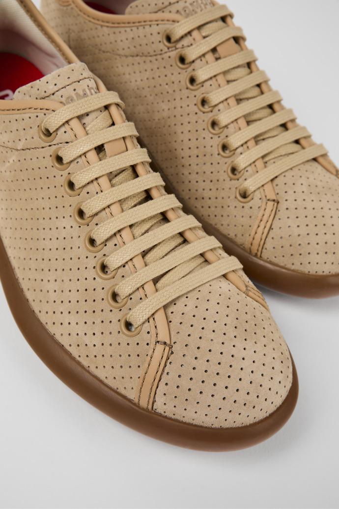 Pelotas Soller Beige Nubuck and Leather Sneakers for Women. by CAMPER