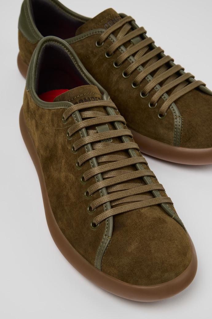 Pelotas Soller Green Nubuck and Leather Sneakers for Men. by CAMPER