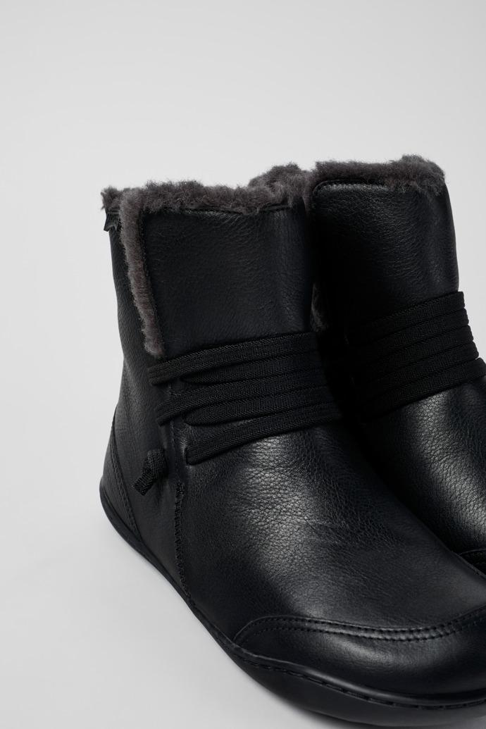Peu Black Leather Ankle Boots for Women by CAMPER