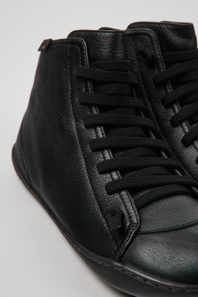Peu Black Leather Ankle Boots for Women by CAMPER