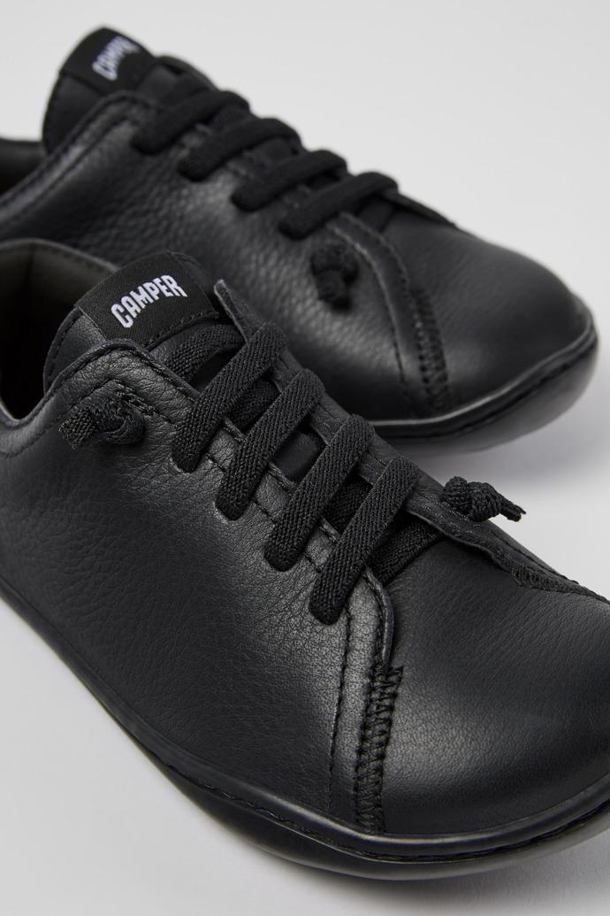 Peu Black Leather Kids' Shoe. by CAMPER