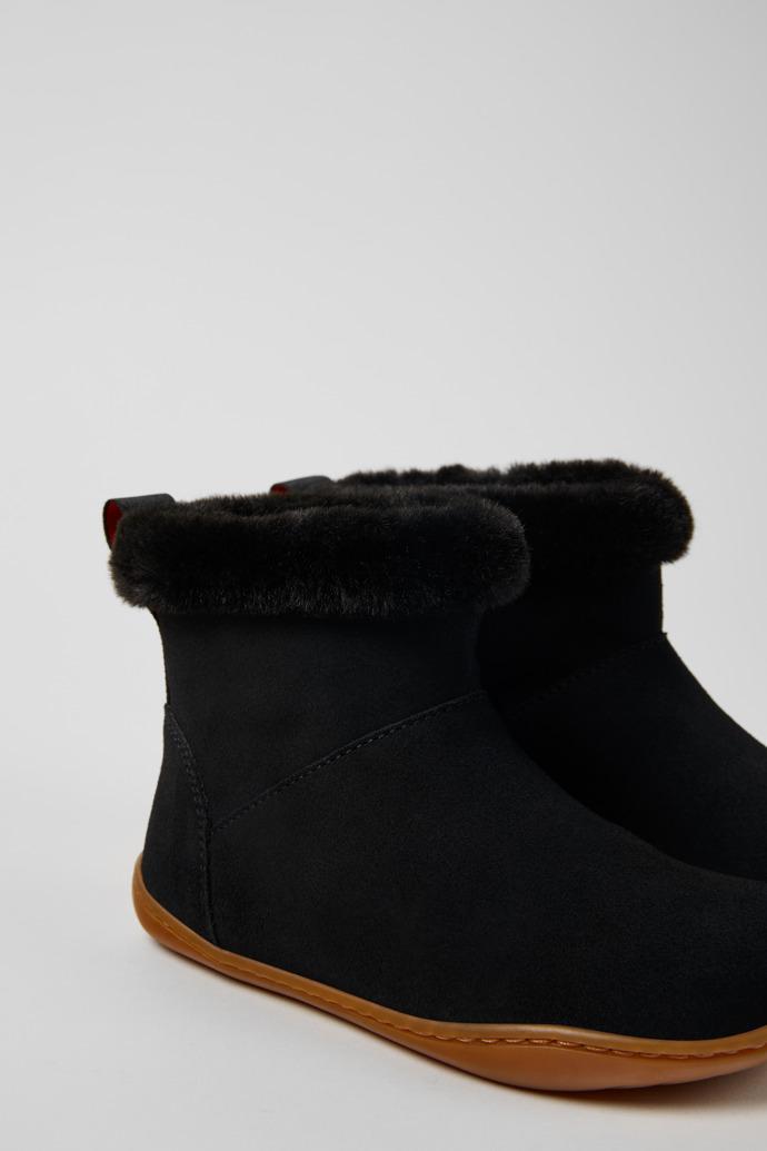 Peu Black nubuck boots for kids by CAMPER