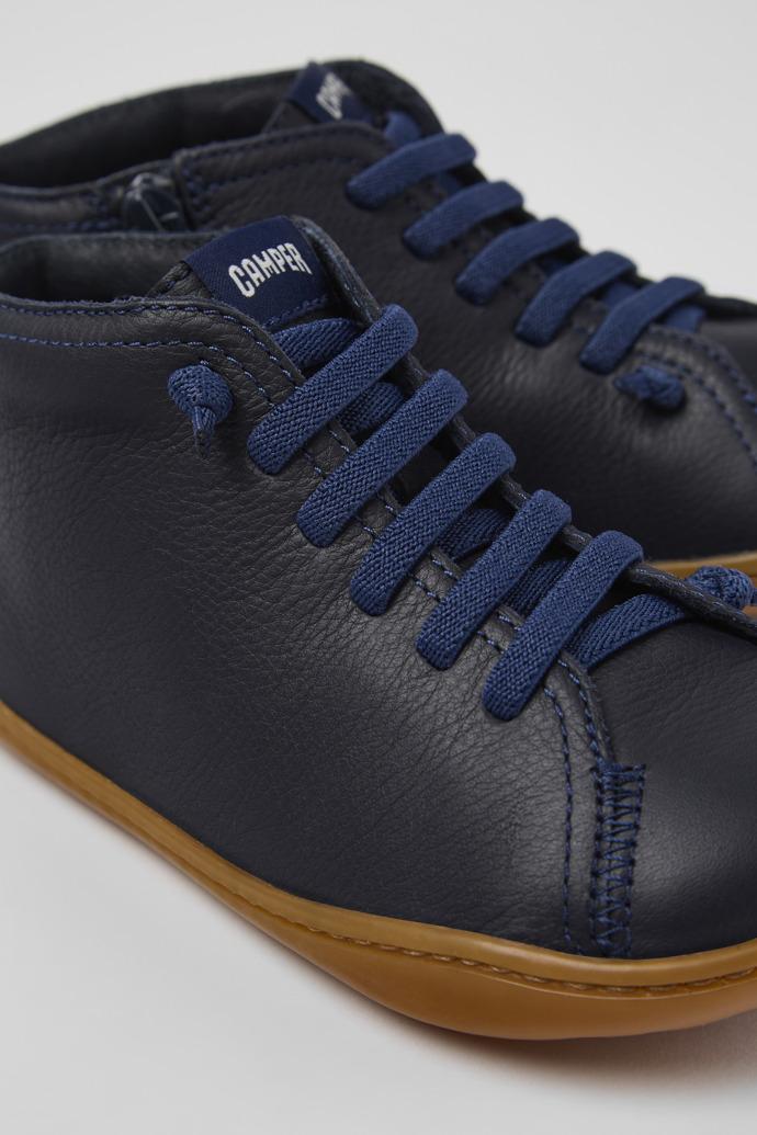 Peu Blue Leather Ankle Boots for Kids. by CAMPER