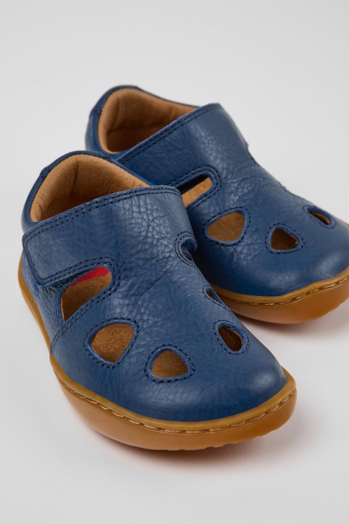 Peu Blue Leather Closed Sandals for kids. by CAMPER