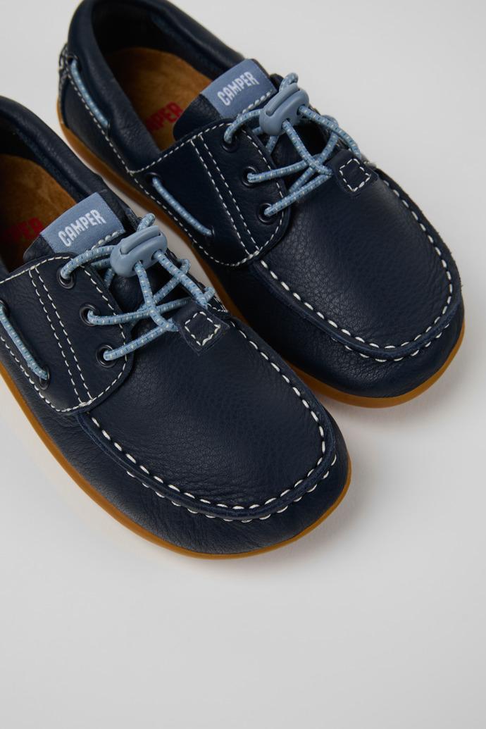 Peu Blue Leather Nautical Shoes for kids. by CAMPER