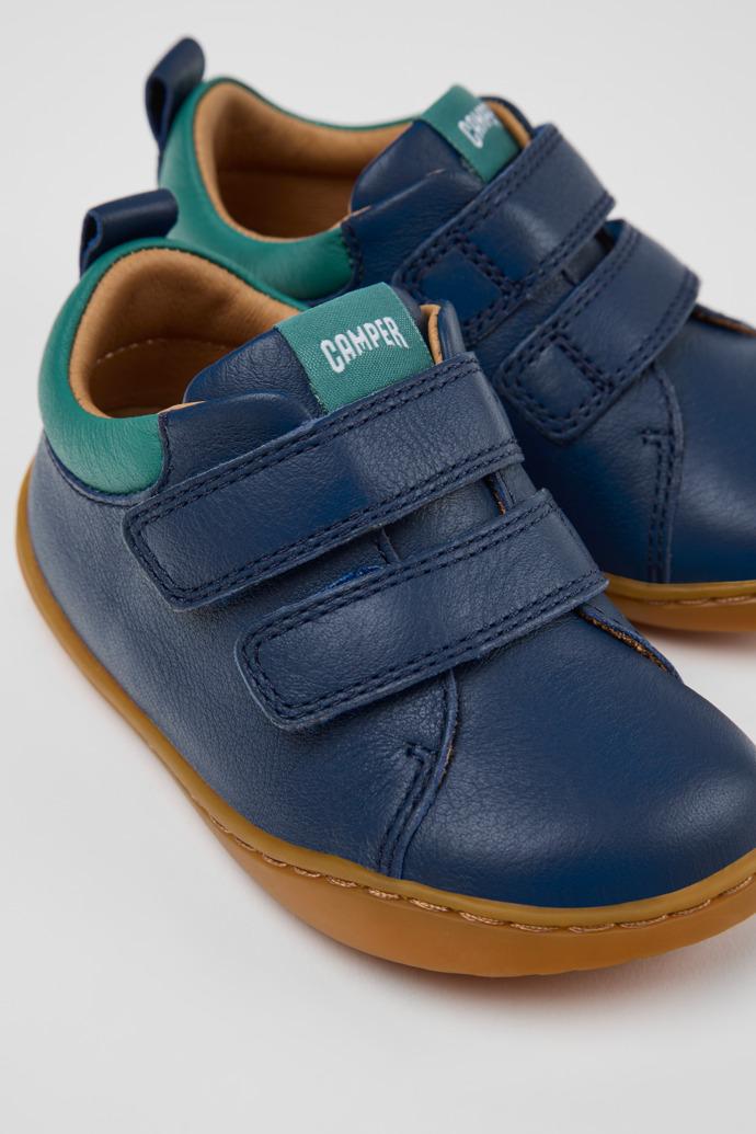 Peu Blue and Green Leather Sneakers for kids. by CAMPER
