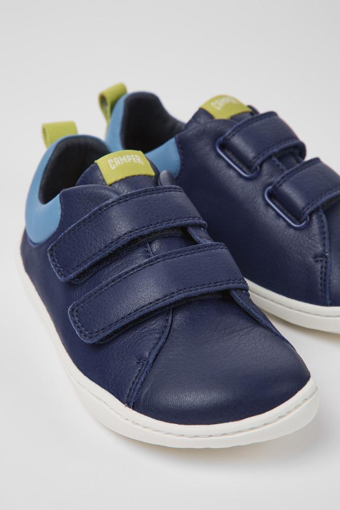 Peu Blue leather shoes for kids by CAMPER