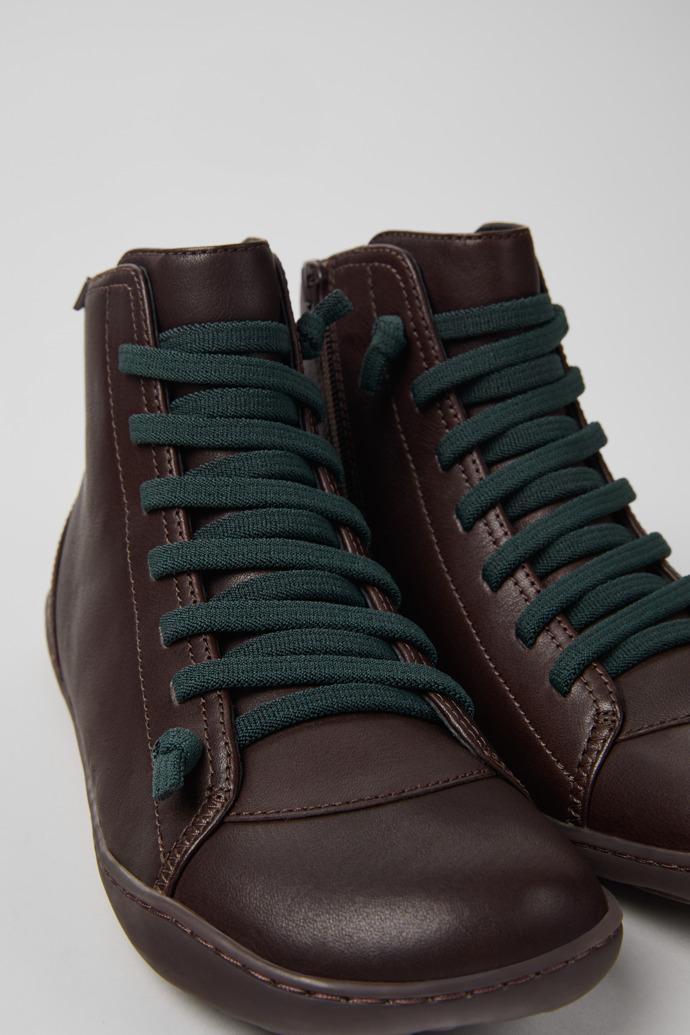 Peu Brown Leather Ankle Boots for Women by CAMPER