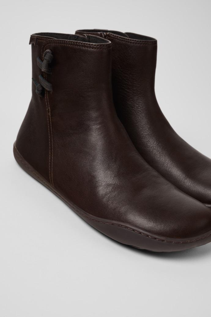 Peu Brown Leather Boots for Women by CAMPER