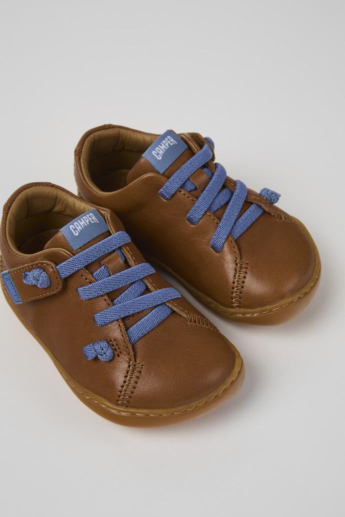 Peu Brown Leather Shoes for Kids. by CAMPER